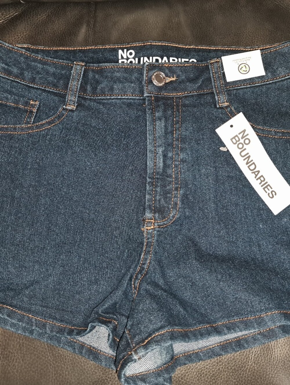 No Boundaries Dark Blue High Rise Denim Shorts